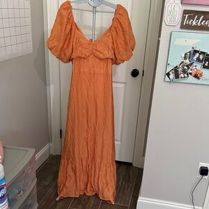 BiBi Vibrant Orange Maxi Dress